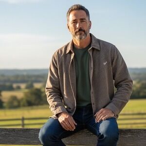 Ezekiel Black Label Edition Mens Brown Striped Button Down Shirt Large